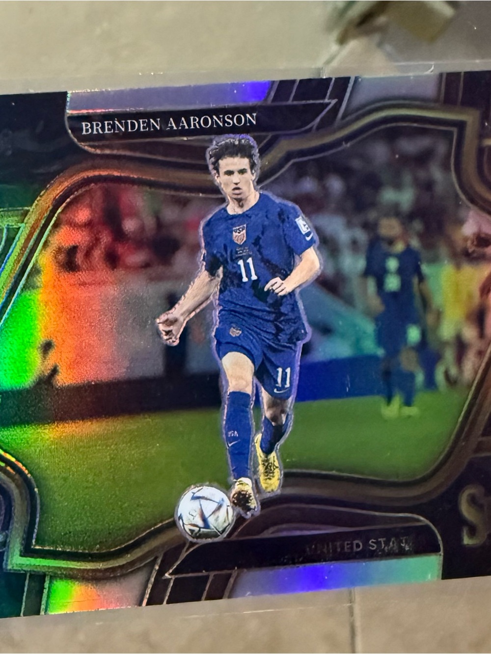 2022-23 Panini Select FIFA Brenden Aaronson Field Silver Prizm soccer